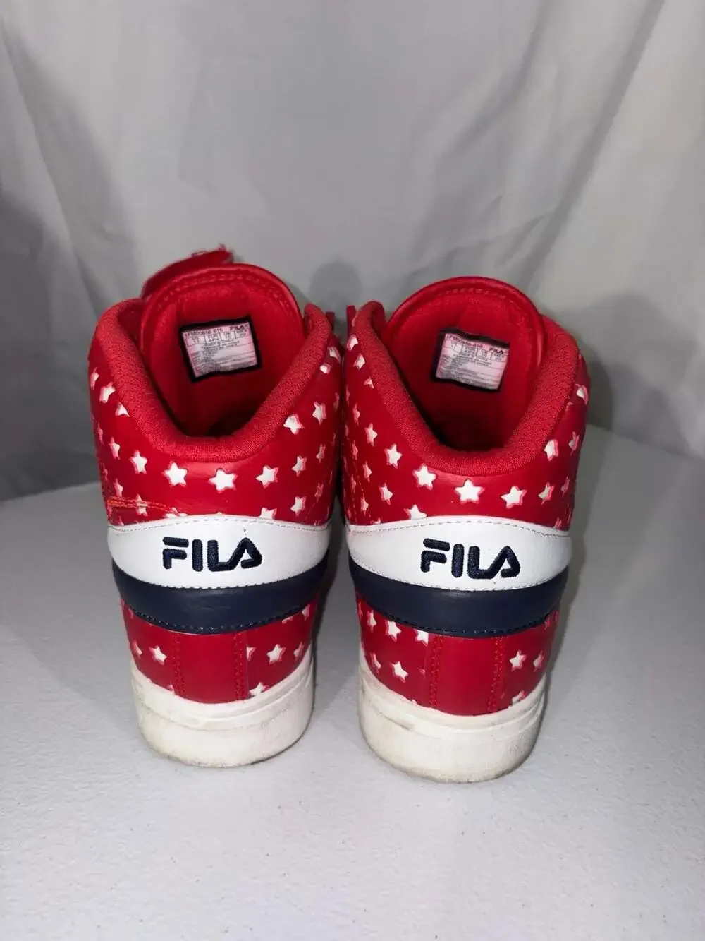 Fila Vulc 13 Big Stars High-Top Sneakers Red/White, Model 1FM00856-616